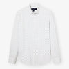 Leeward Dress Shirt - Nile Blue Double Dot, fabric swatch closeup