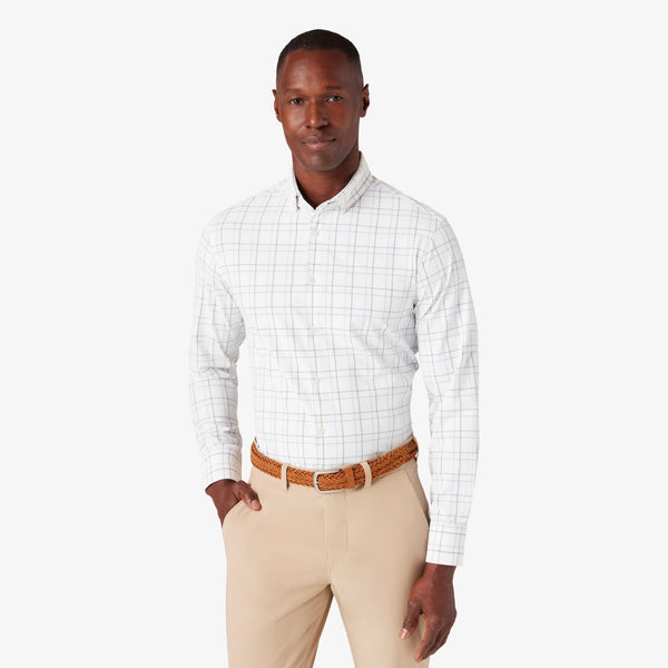 Leeward Dress Shirt - White Larkin Plaid, featured product shot