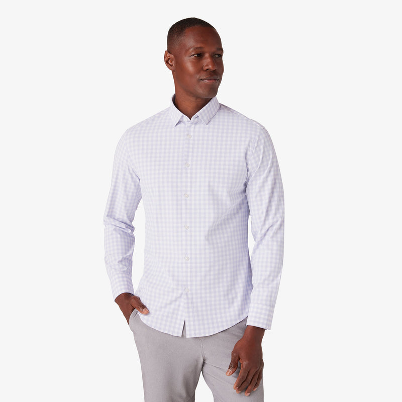 Leeward No Tuck Dress Shirt - Lilac Madison Check, featured product shot