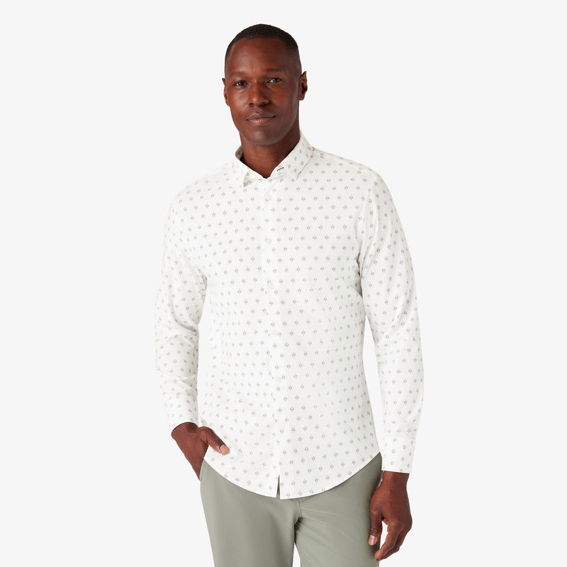 Leeward No Tuck Dress Shirt - Huckleberry Floral Geo, featured product shot