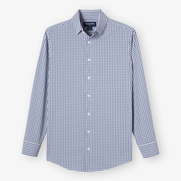 Leeward Dress Shirt - Coastal Fjord Alamo&nbsp;Gingham, fabric swatch closeup