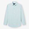 Leeward Dress Shirt - Nile Blue Banker Stripe, fabric swatch closeup