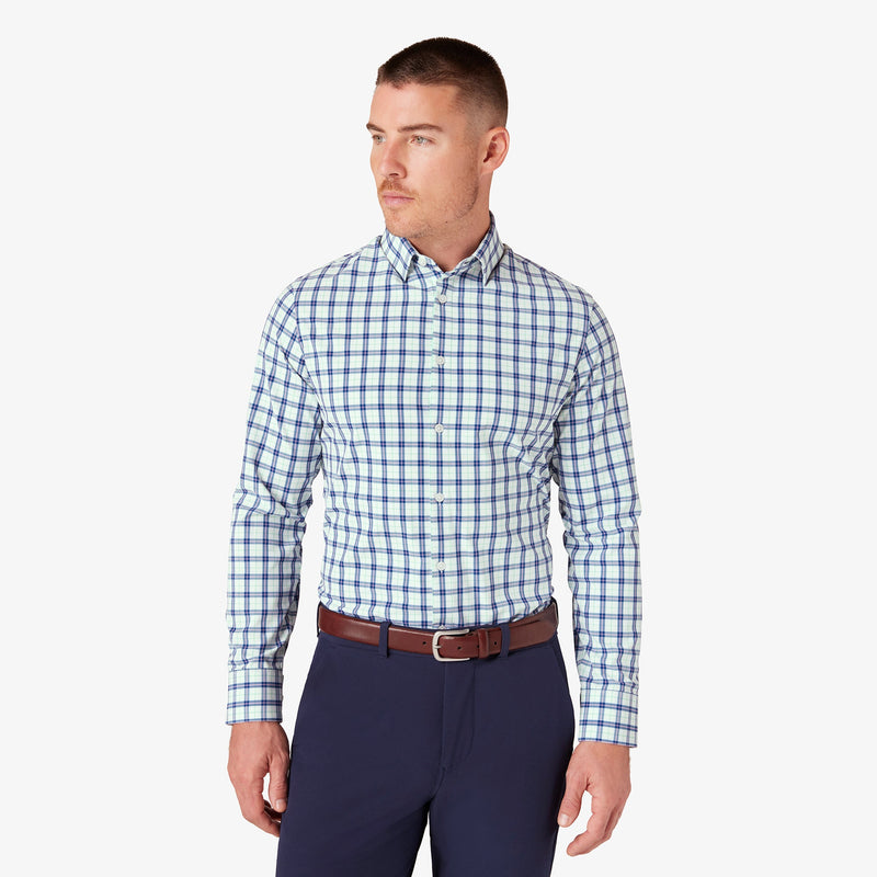 Leeward Dress Shirt - White Watershed Plaid, featured product shot