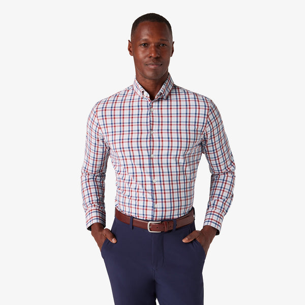 Leeward Dress Shirt - Holly Berry Coastal&nbsp;Plaid, featured product shot