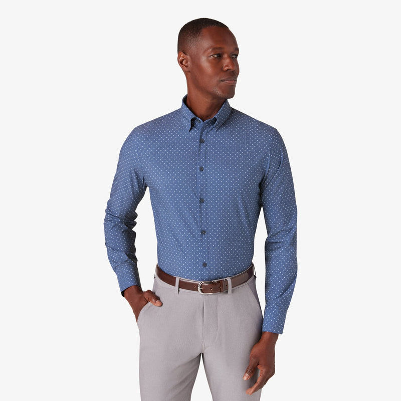Leeward Dress Shirt - Coastal Fjord Dot, featured product shot