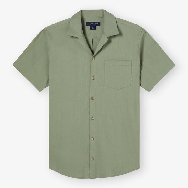 Palmer Camp Shirt - Sea Spray Solid, fabric swatch closeup