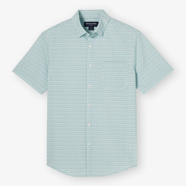 Leeward Short Sleeve - Nile Blue Triple&nbsp;Dot, fabric swatch closeup