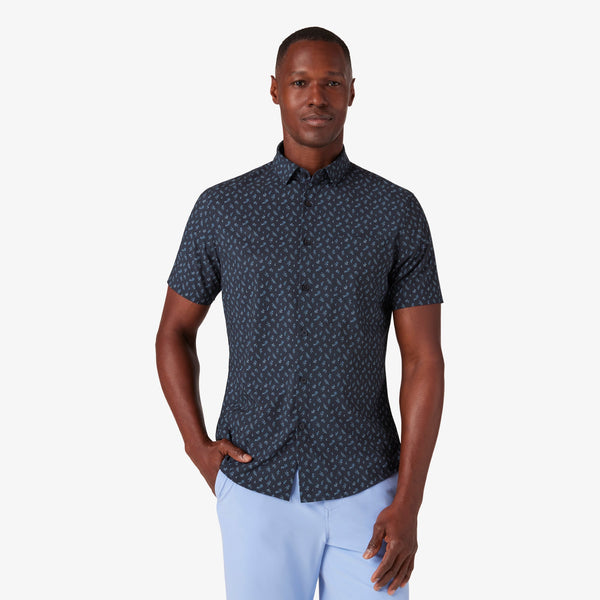Leeward Short Sleeve - Navy Multi Leaf, featured product shot