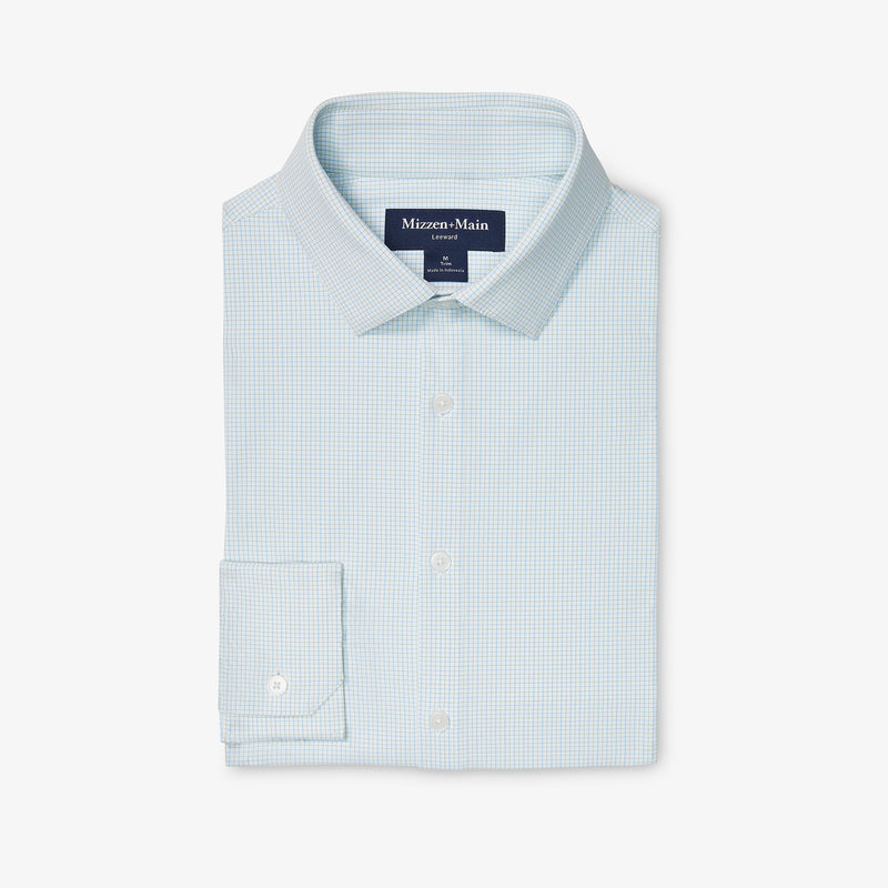Leeward Dress Shirt - Light Blue Filbert Plaid, featured product shot