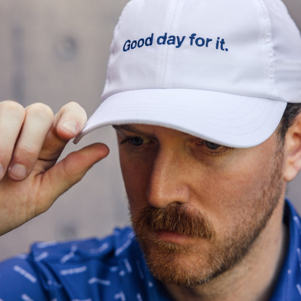 Good day for it. Hat - White Solid, fabric swatch closeup