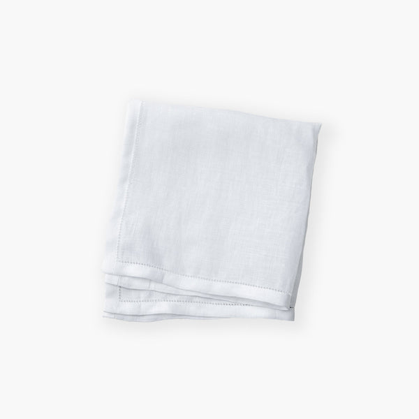 Linen Pocket Square - White Solid, featured product shot