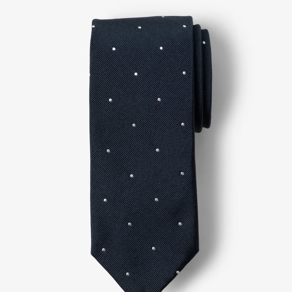 Silk Tie - Navy Dot, featured product shot