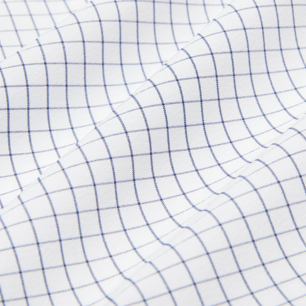Leeward Dress Shirt - White Navy Mini&nbsp;Grid, lifestyle/model photo