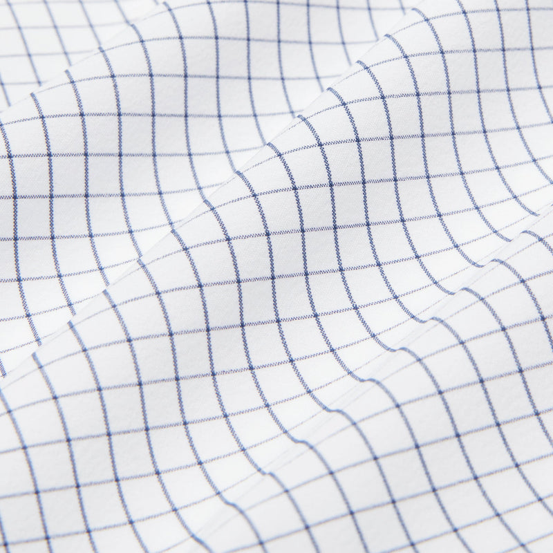 Leeward Dress Shirt - White Navy Mini Grid, lifestyle/model