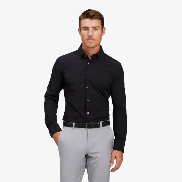 Leeward Dress Shirt - Black Solid, lifestyle/model photo