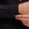 Leeward Dress Shirt - Black Solid, fabric swatch closeup
