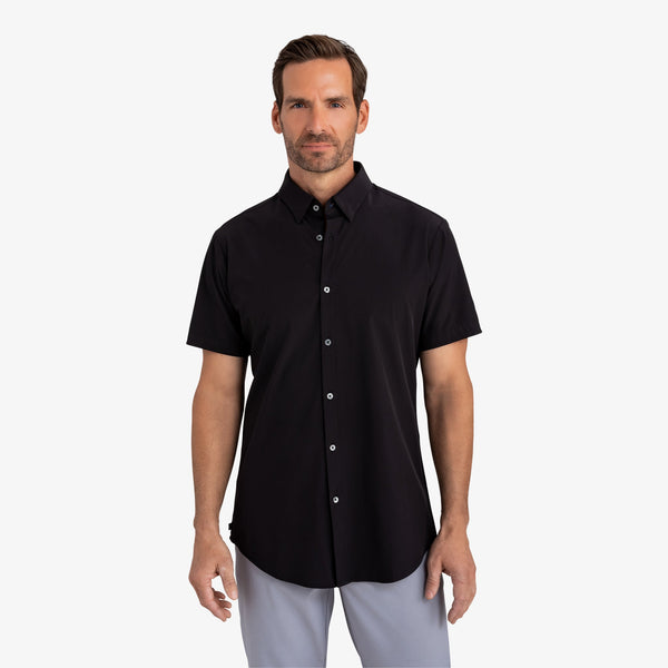 Leeward Short Sleeve - Black Solid, lifestyle/model photo