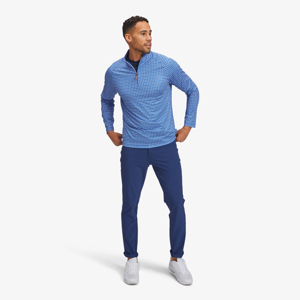 Clubhouse Quarter Zip - Blue Pink Geo&nbsp;Print, lifestyle/model photo