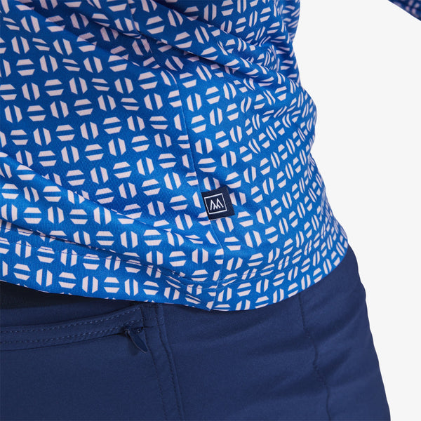 Clubhouse Quarter Zip - Blue Pink Geo&nbsp;Print, lifestyle/model photo