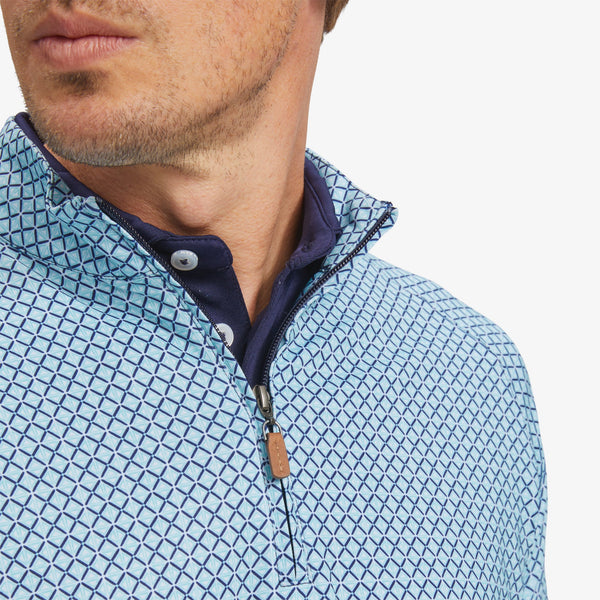 Clubhouse Quarter Zip - Navy Aqua Geo&nbsp;Print, lifestyle/model photo