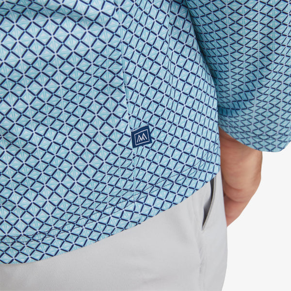 Clubhouse Quarter Zip - Navy Aqua Geo&nbsp;Print, lifestyle/model photo