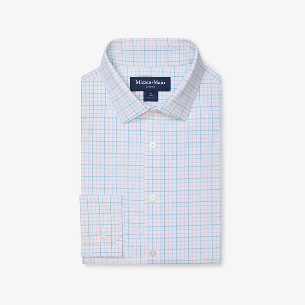 Leeward Dress Shirt - White Cameron Plaid, featured product shot