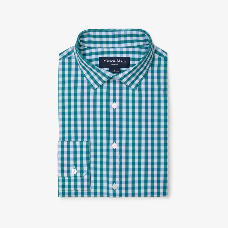 Leeward No Tuck Dress Shirt - Teal Madison Check, featured product shot