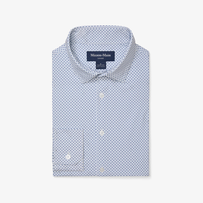 Leeward No Tuck Dress Shirt - Coastal Fjord Diamond Mosaic, featured product shot
