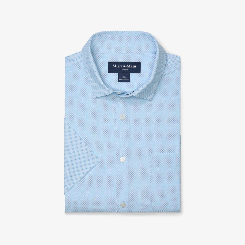 Leeward Short Sleeve - Light Blue Pressed Diamond, featured product shot