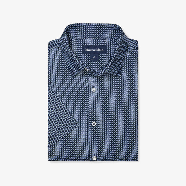 Halyard Short Sleeve - Navy Tonal Texture, featured product shot