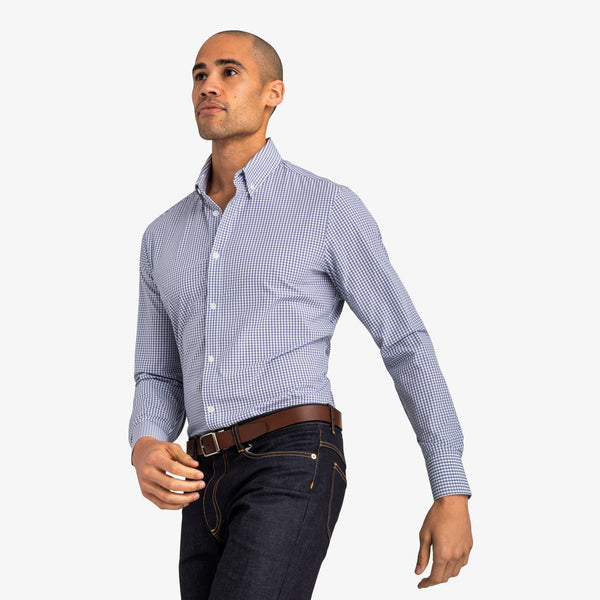 Alden - Blue Black Micro Check, lifestyle/model photo