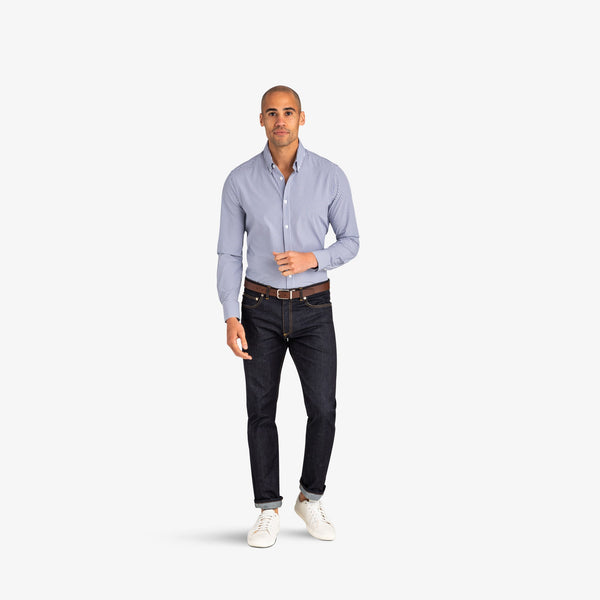 Alden - Blue Black Micro Check, lifestyle/model photo