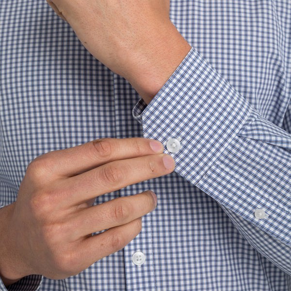 Alden - Blue Black Micro Check, lifestyle/model photo