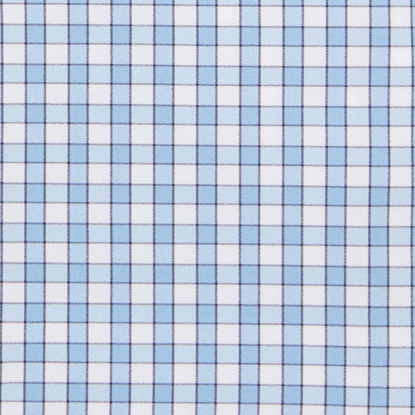 Mizzen+Main Dress Shirt - Light Blue Check, fabric swatch closeup