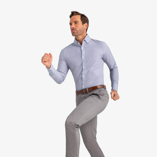 Archer - Navy Rounded Square Print, lifestyle/model photo