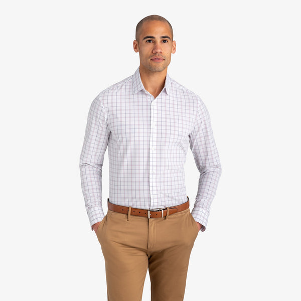 Bateman - Navy Orange Window Check, lifestyle/model photo