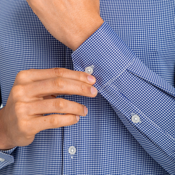 Beckett - Blue Gingham, lifestyle/model photo