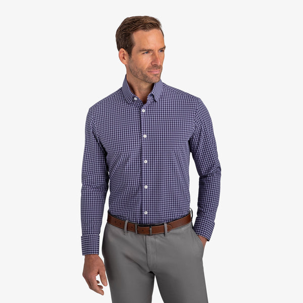 Cunningham - Navy Grey Check, lifestyle/model photo