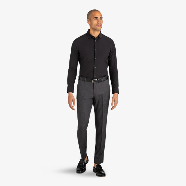 Mizzen+Main Dress Shirt - Solid Black, lifestyle/model photo