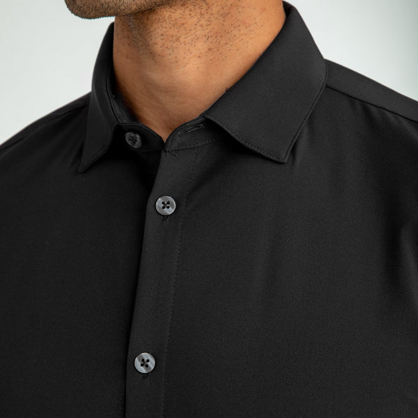 Mizzen+Main Dress Shirt - Solid Black, lifestyle/model photo