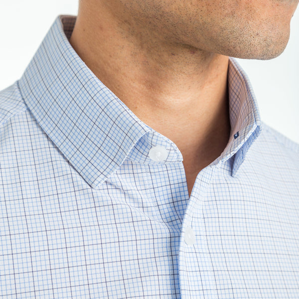 Dixon - Navy Light Blue Tattersall, lifestyle/model photo
