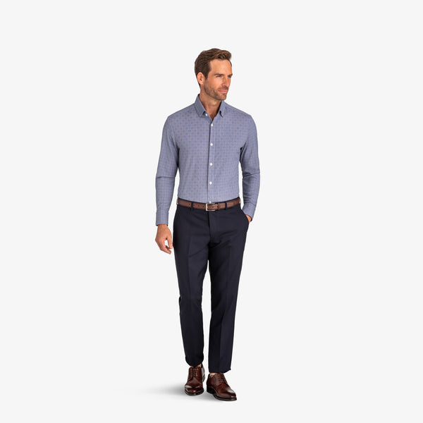 Garner - Navy White Checkered Grid, lifestyle/model photo
