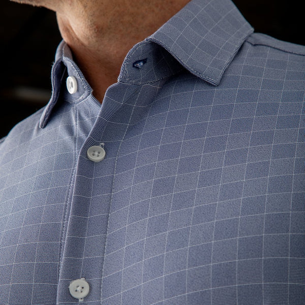 Garner - Navy White Checkered Grid, lifestyle/model photo