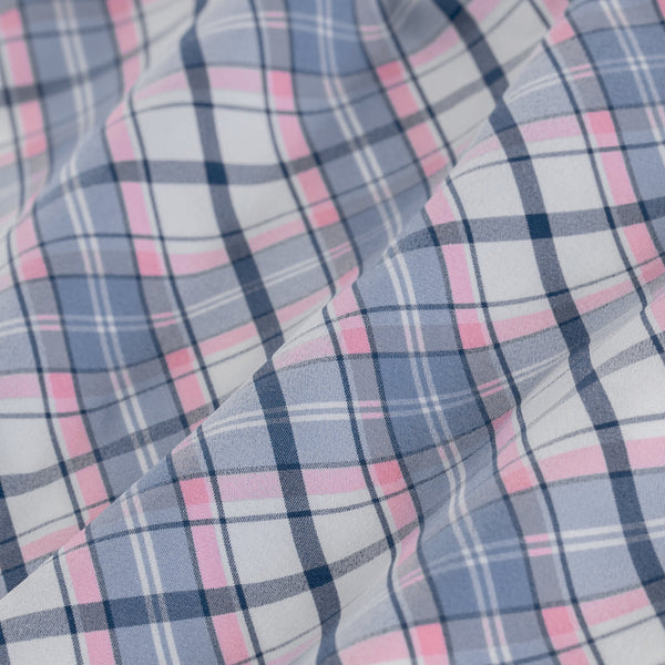 Herman - Blue Multi Plaid, fabric swatch closeup