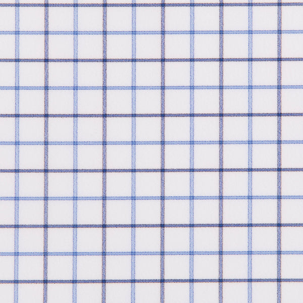 Hopper - Blue Tattersall, fabric swatch closeup