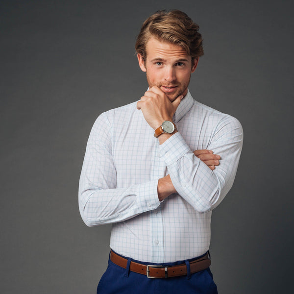 Hull - Blue Windowpane, lifestyle/model photo