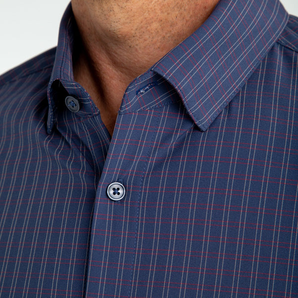 Locke - Navy Red Grid Check, lifestyle/model photo