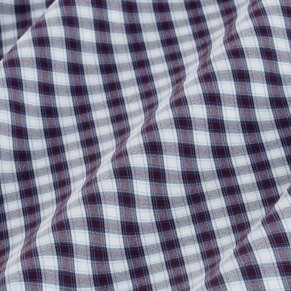 Malloy - Purple Green Check, fabric swatch closeup