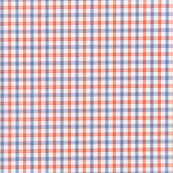 Merrick - Orange Multi Check, fabric swatch closeup