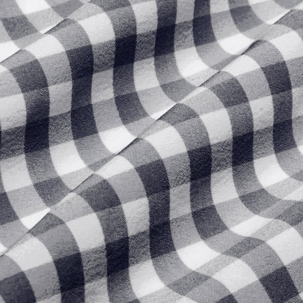 Montauk - Blue Check, fabric swatch closeup